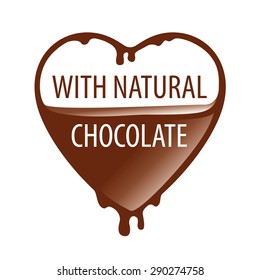 vector logo heart with natural chocolate