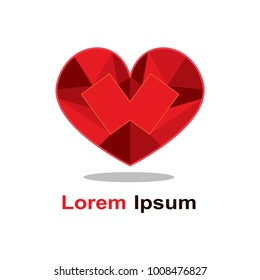 vector logo heart on white backgrounds