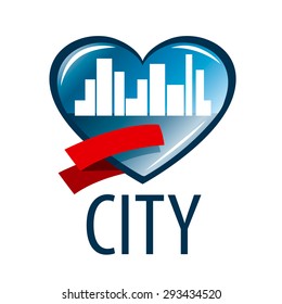 vector logo in the heart of the white city