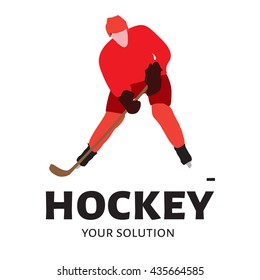 Vector logo hockey player. Brand logo themes hockey