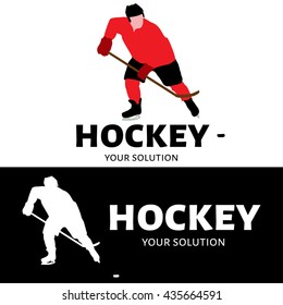 Vector logo hockey player. Brand logo themes hockey