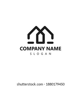 Diseño del hogar con logotipo de vectores sencillo
