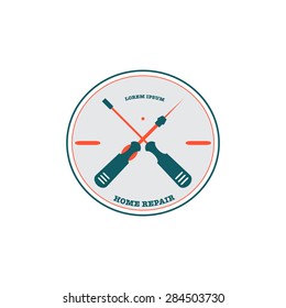 vector logo of home remodel tools. can be used for stamp, banner, promotion and etc