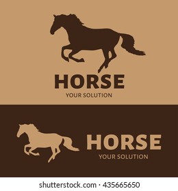 Vector logo horse. Brand's logo in the form of a galloping horse