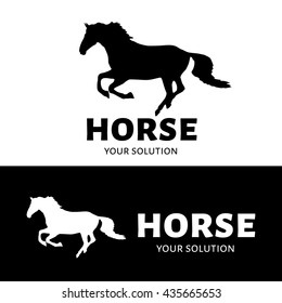 Vector logo horse. Brand's logo in the form of a galloping horse
