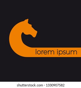 Vector logo horse in orange and black