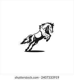 Vector Logo Horse Running Flat design