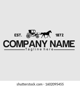 Vector logo of a horse-drawn carriage with a simple and elegant design without complicated, using the latest illustration eps suitable for your business.
