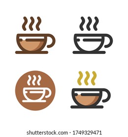 vector logo of hot coffee cup icon