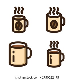 vector logo of hot coffee cup icon