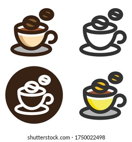 Vektorlogo für eine Tasse heißen Kaffees