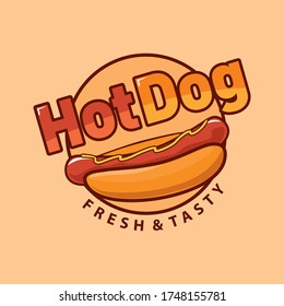 vector logo hot dog for fast food