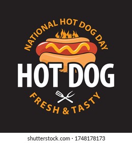 vector logo hot dog for fast food