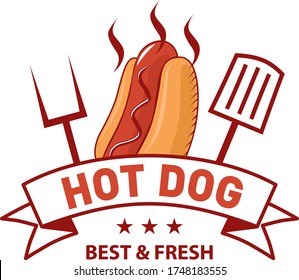 vector logo hot dog for fast food