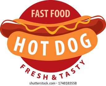 vector logo hot dog for fast food