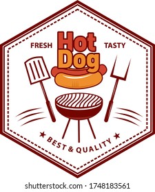 vector logo hot dog for fast food