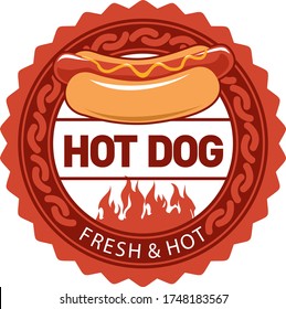 Vektorlogo hot dog für Fast Food