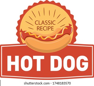 vector logo hot dog for fast food