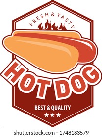 vector logo hot dog for fast food