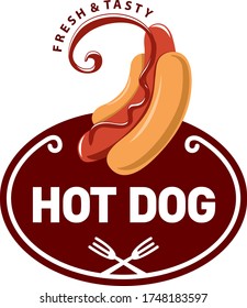 vector logo hot dog for fast food