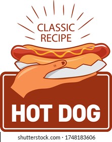 vector logo hot dog for fast food