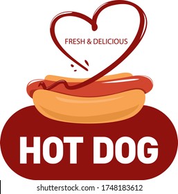 vector logo hot dog for fast food