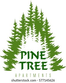 vector logo of hotel apartment in forest
