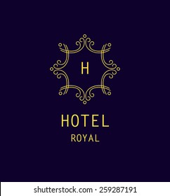 Vector logo for the hotel, the hotel business. Monogram. Outline logo