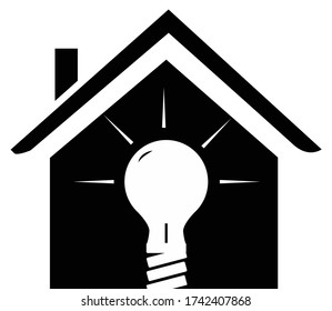 
vector logo of the house and black and white lamps that are shaped very minimalist and also very elegant