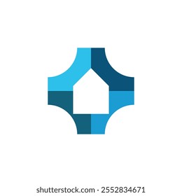 Logotipo vetorial da empresa de construção de casas e edifícios. Empresa da clínica.
