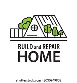 vector logo of a house construction company