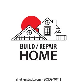 vector logo of a house construction company