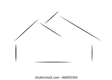 Vector logo house on a white background.