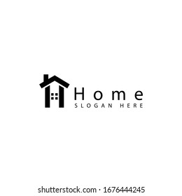vector logo house with a simple modern concept and suitable for companies or trademarks with elegant and unique logos and black and white.