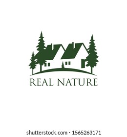 vector logo of houses and trees