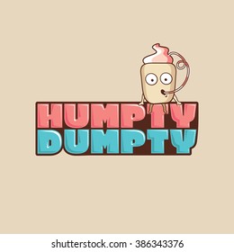 Vector Logo Humpty Dumpty In A Cup Of Milkshake Or Latte Coffee