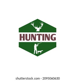 vector logo hunting deer in the wild