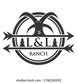 VECTOR LOGO FOR HUNTING GOAT FOR GOODS