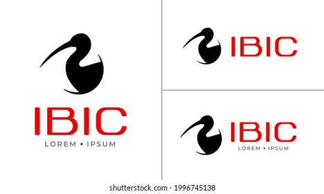 Vector logo IBIS - minimalism, red and black color