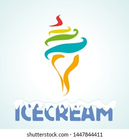 Vector logo ice cream in abstract shapes