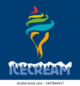 Vector logo ice cream in abstract shapes