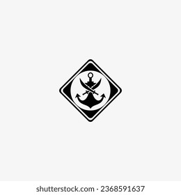 vector logo icon of anchor and two swords