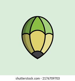 vector logo icon balloon pencil, good for art, children's drawing book education