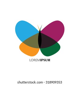 vector logo icon of beautiful butterfly with colorful wings. this can represent beauty industry, beauty salon, cosmetic labeling, beauty boutique, femininity, beauty, freedom