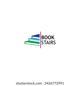 vector logo icono libro escaleras