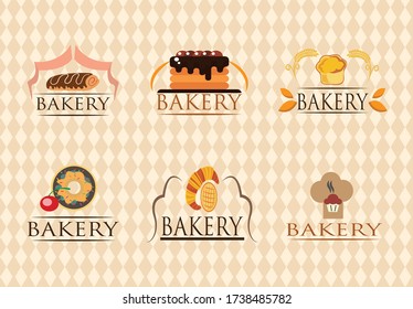 vector logo icon of bread and cake