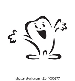 Vector logo and icon of cheerful teeth