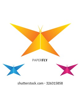vector logo icon - colorful beautiful butterflies set