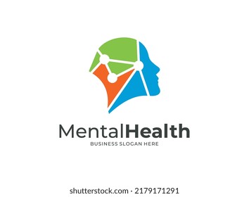 Vector logo icon design template mental health care