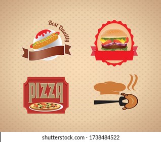 vector logo icon to eat fast food